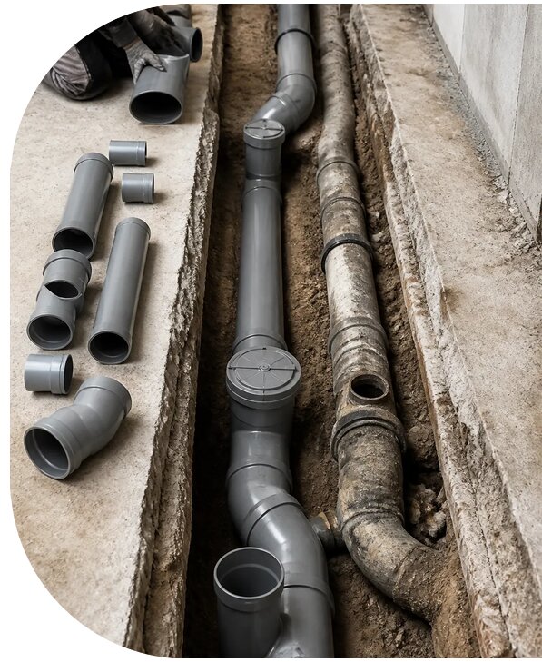 Замена канализационных труб в Красноуфимске от 15236 р. | АПаруса-Крф